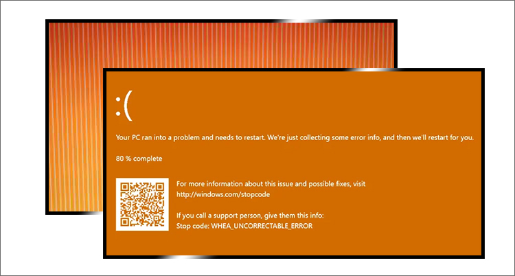 Orange screen of death on Windows PCs