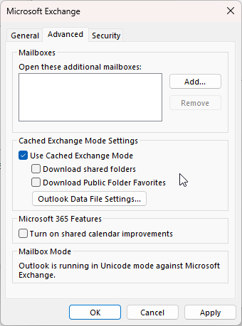 Download Shared option in Outlook