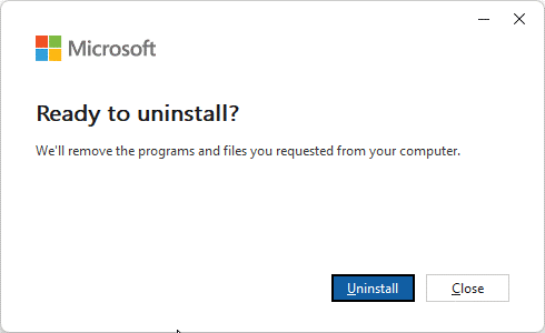 Unistall Microsoft