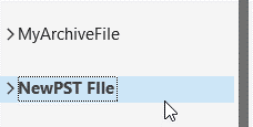 You can find this new PST file listed in the left pane