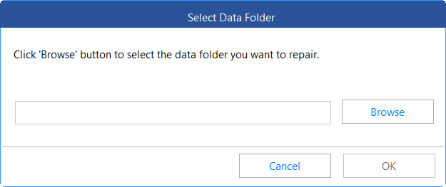 Browse button to select the path of the database file
