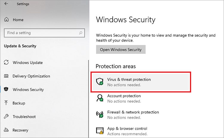 select virus threat protection