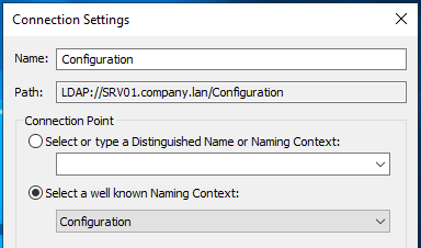 ADSIEdit with Configuration as the Naming Context