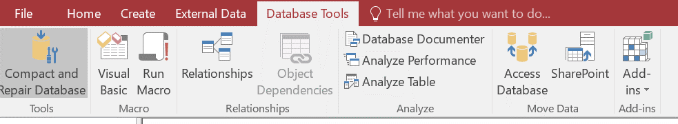 Compact and Repair Database in MS Access