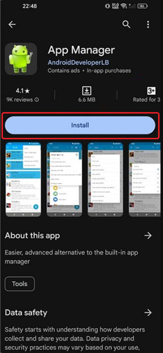 Install app manager