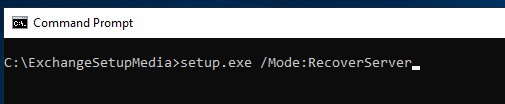 Setup.exe /Mode:RecoverServer command