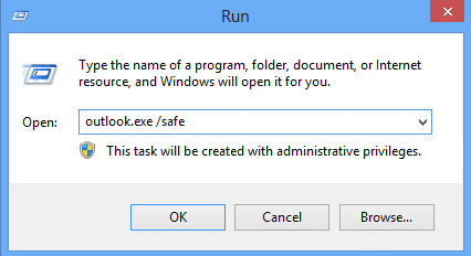 Type outlook.exe and press Enter