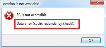 Cyclic redundancy check data error on Windows