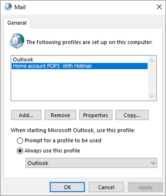 Choose the new profile from the options and enable ‘Always use this profile