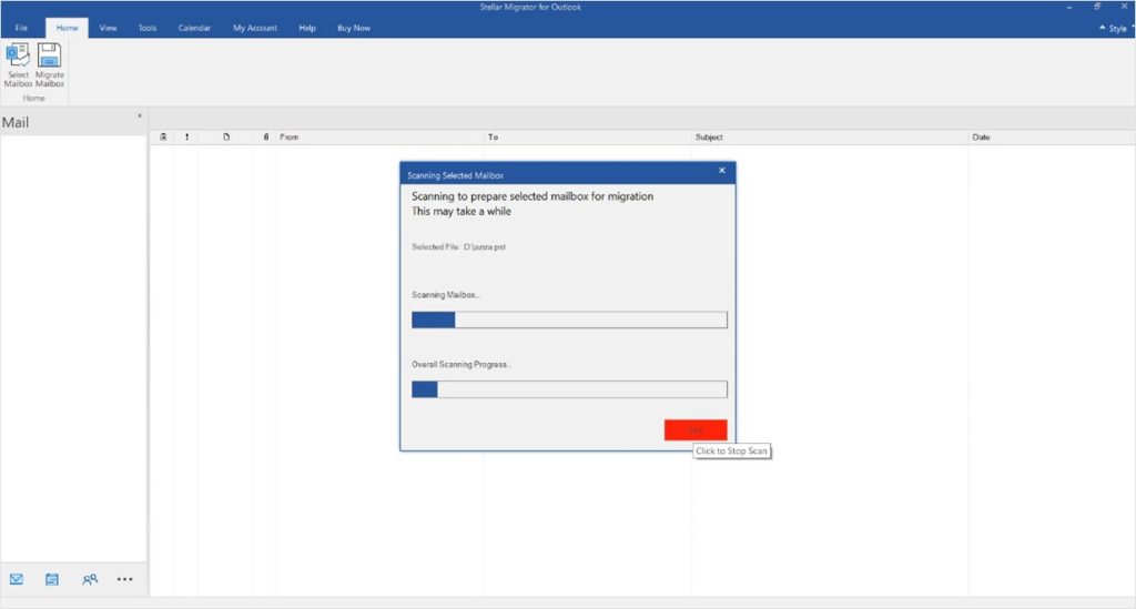 After selecting the PST files click Scan button at the bottom right to initiate the scanning process You can check the scanning process in the progress bars