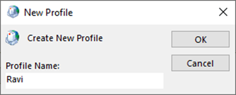 Type a profile name and click OK