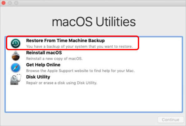 restore Data from a Mac After Factory Reset using time machine