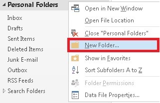 right click and select the New Folder option.