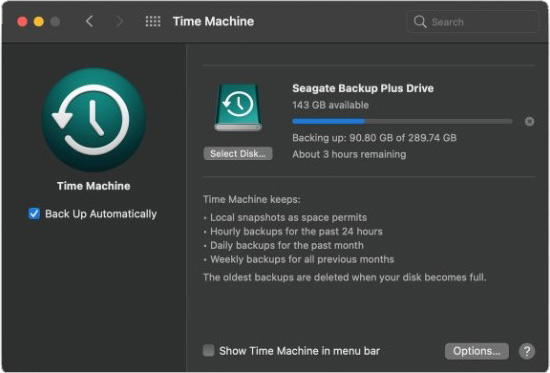 time machine recovering files