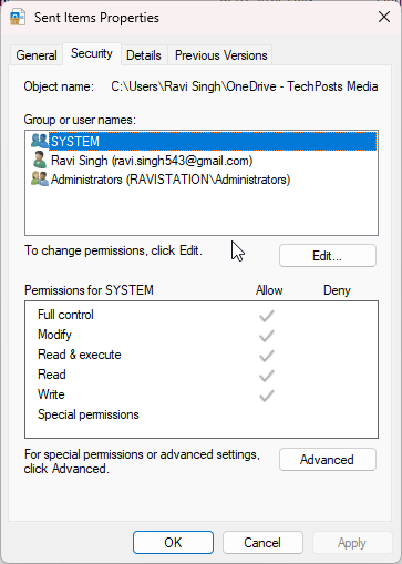 Check file permissions under Security tab for full control and ensure the file is not Read Only under General tab.