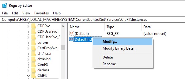 modify DefaultInstance