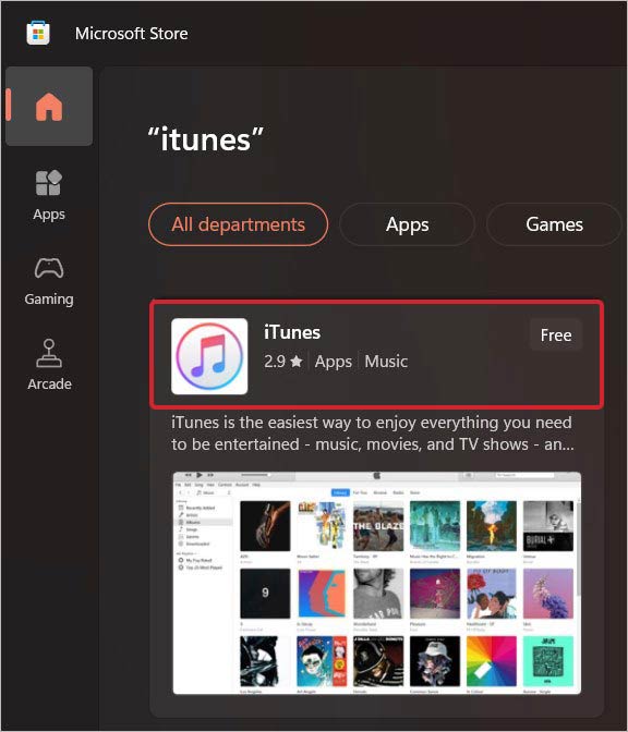 reinstall iTunes from Microsoft Store (1)