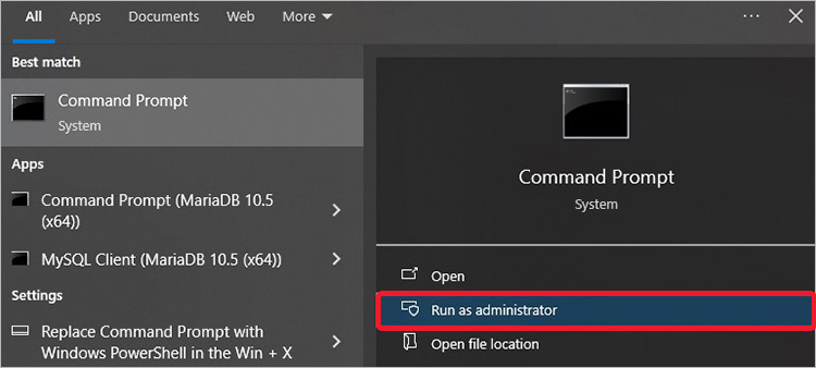 run command prompt as administrator