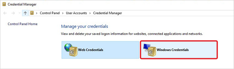 Select WIndows Credentials