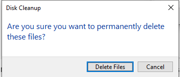 Disk Cleanup Permanent Delete Files