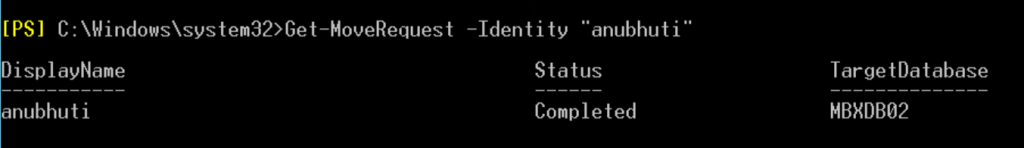 Get MoveRequest –Identity