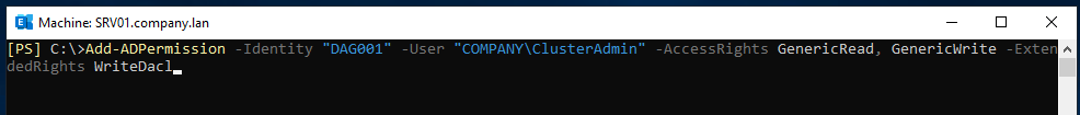 Next, check the permissions in the Exchange Server by running the following command in the Exchange Management Shell (EMS).