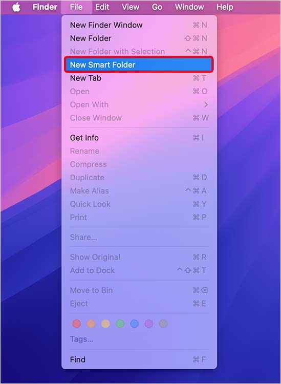 Select new smart folder