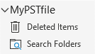 Select a location to save the PST file