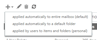 Use Applied automatically to the entire mailbox option 