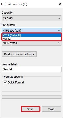 Flash Drive FAT32 format