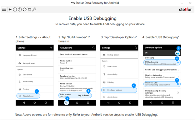 Enable USB debugging in your Android device 