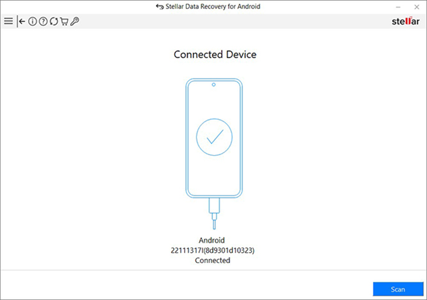 Connected Android device to the computer with USB Cable 