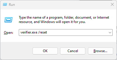 Use reset Driver Verifier