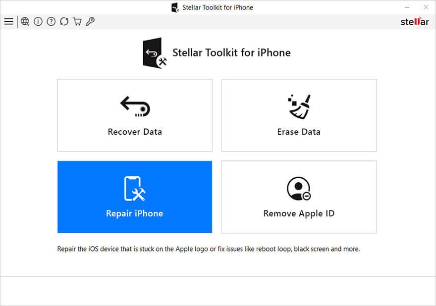 Stellar Toolkit for iPhone- click Repair iPhone