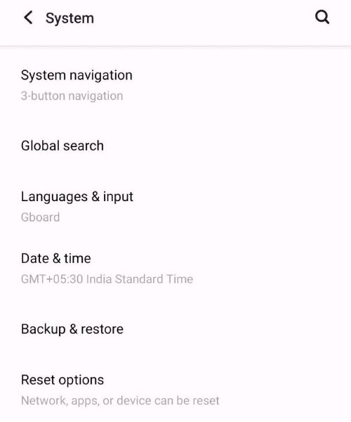 Open Backup & restore in Phone's settings