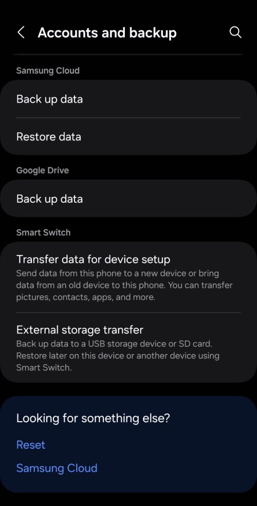 Accounts and Backup in Android Phone 