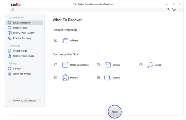 Stellar professional data recovery software tool 