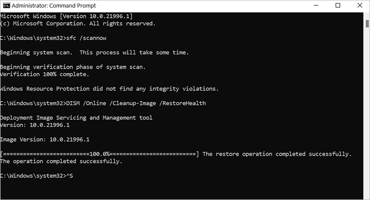 Use command for SFC scan: sfc /scannow