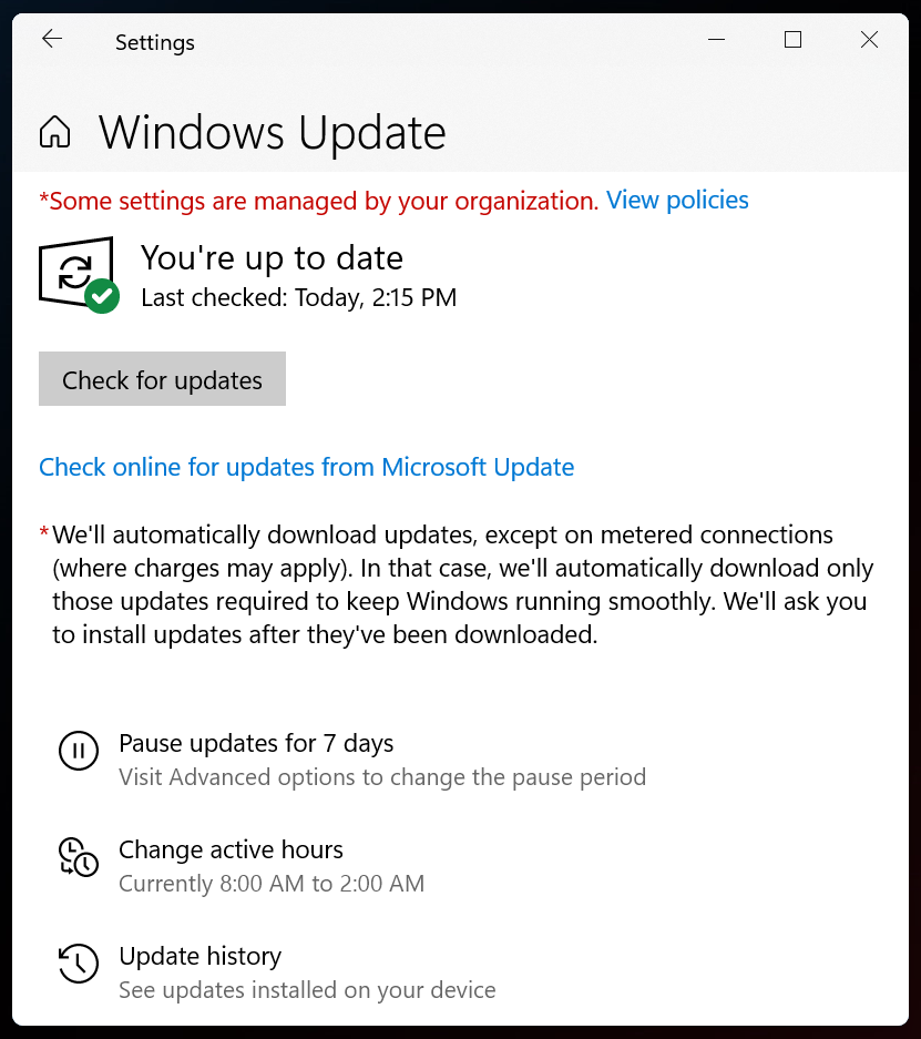 Select Windows Update