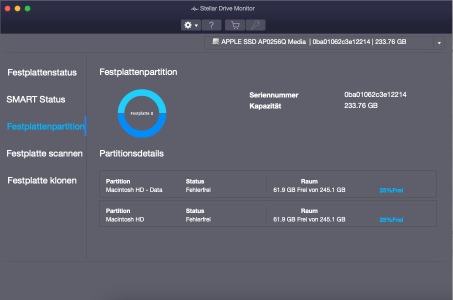 stellar drive monitor 11 mac standard de use disk partition