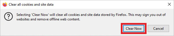 clear cookies and other data in firefox 
