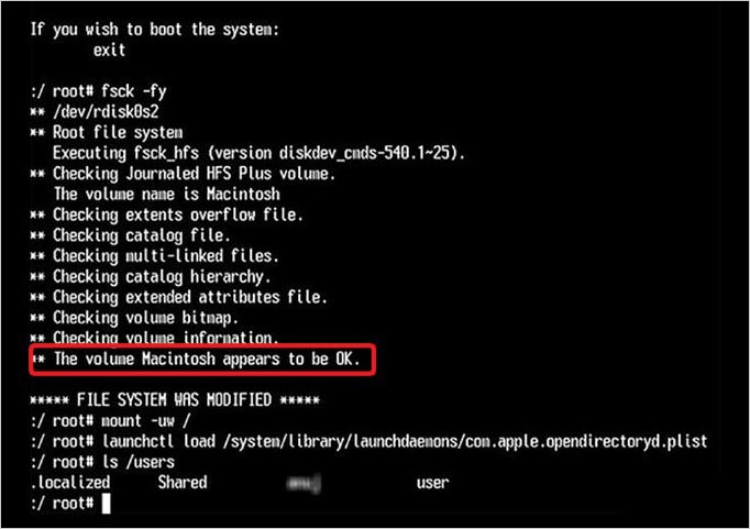 run fsck command in terminal to fix mac hard drive issues