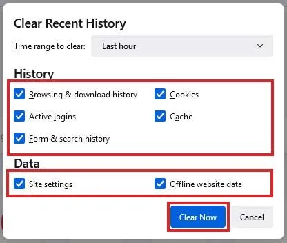 7_select-history-and-data-options-and-click-Clear-Now