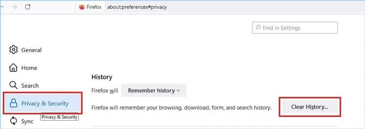 8_Select-clear-history-from-Privacy-&-Security-section-in-Firefox-settings