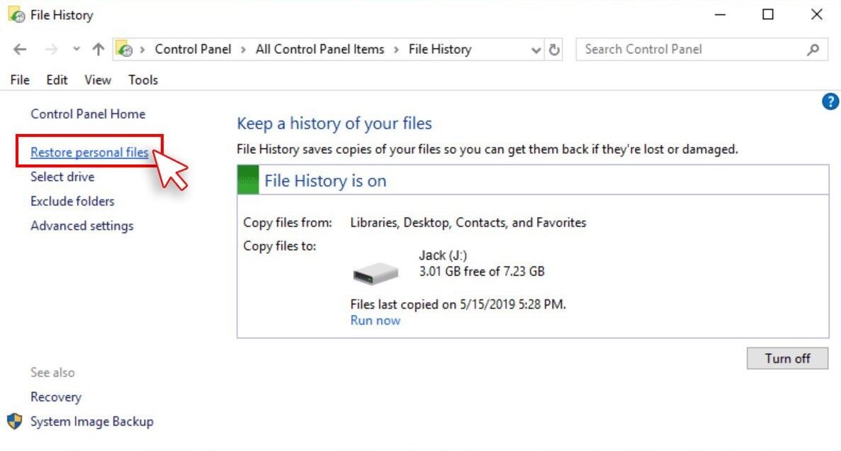 select-restore-personal-files