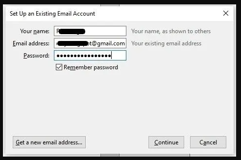 Enter your Gmail username and password