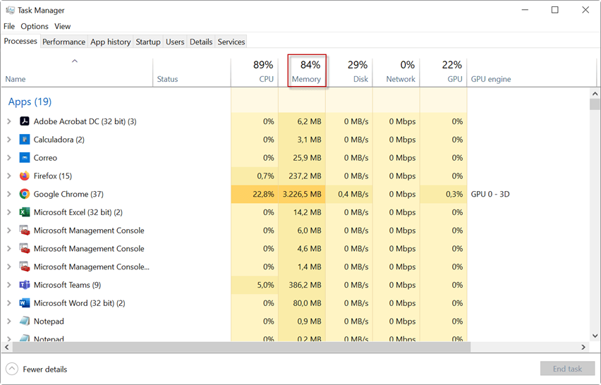 Check Memory Usage