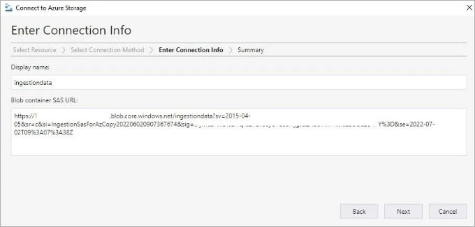 Connect the Azure Storage Explorer