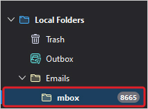 select the mbox file