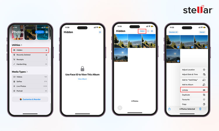 Unhide-photos-on-iPhone